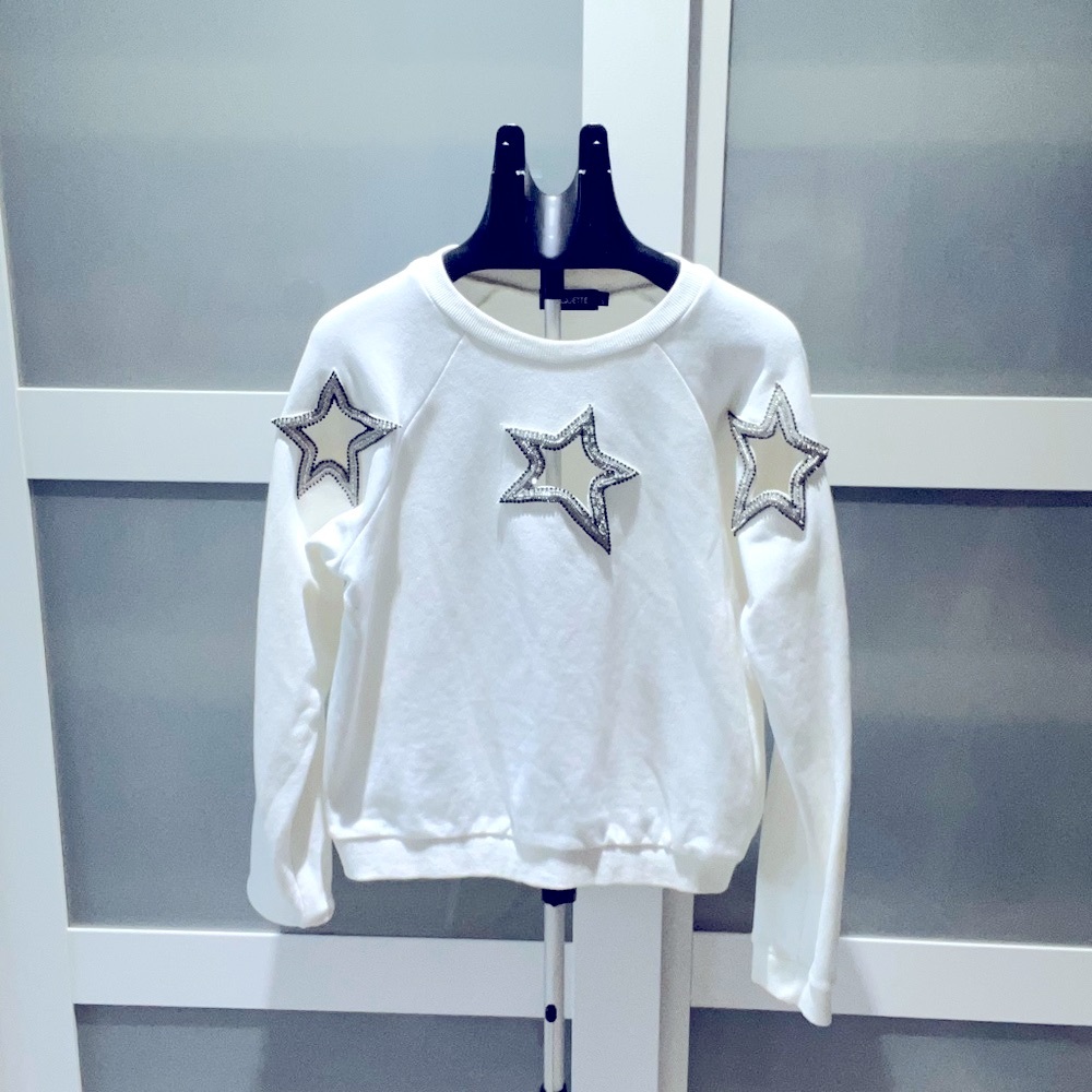 White Star-Embellished Sweatshirt